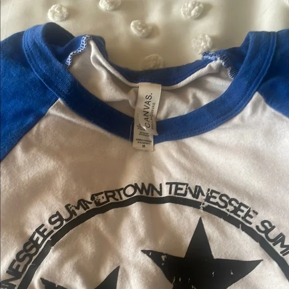 Bella Canvas Blue and White Star Shirt - Picture 2 of 3
